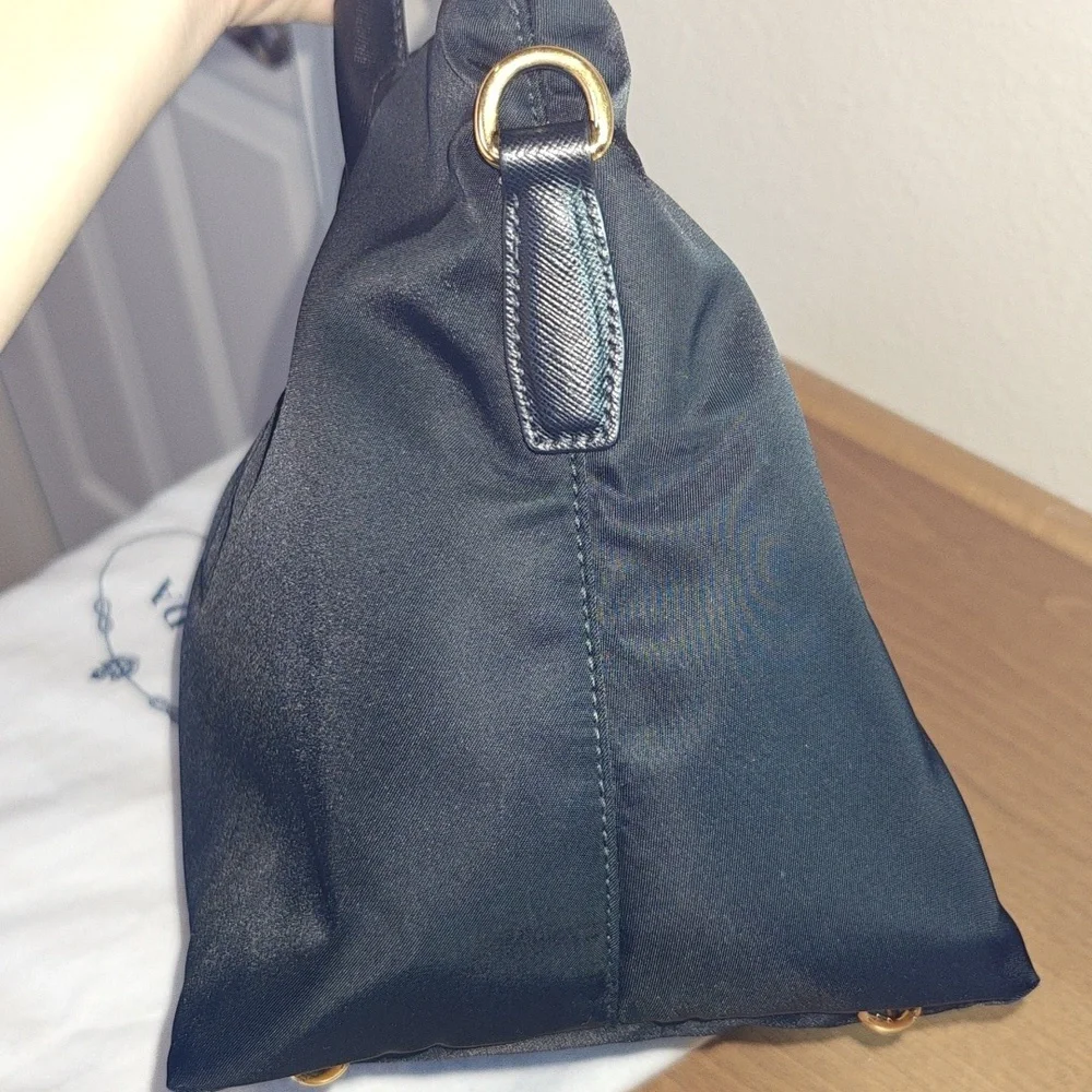 Prada Black Nylon Satchel with Gold Hardware - Picture 14 of 16